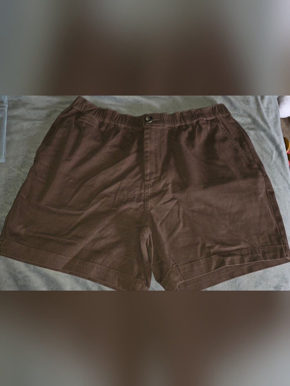 Cove Men's Chino Flat-Front Elastic Waist Shorts - Brown